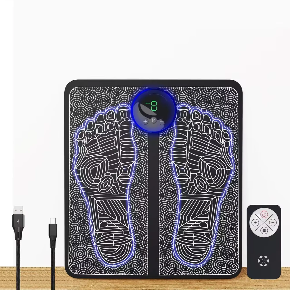 

Foldable Electric Tens Ems Foot Massage Pad Muscle Acupoints Stimulator Ems Bioelectric Acupoints Massager Mat