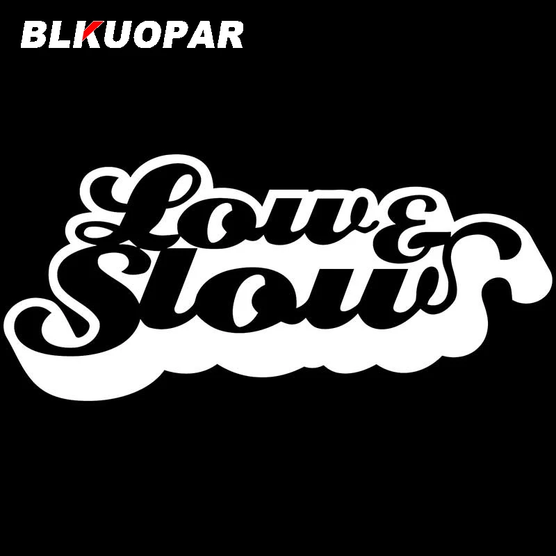 BLKUOPAR for Low and Slow Car Stickers Sunscreen Waterproof Decals Car Accessories Simple Caravan Air Conditioner Decor