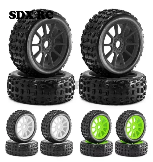 4pcs 118mm 1/8 RC Off-Road Buggy Tires Wheel 17mm Hex for ARRMA Typhon Talion  Redcat Team Losi Kyosho HPI WR8 HSP RC Car