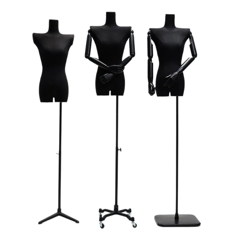 

Black big flat shoulder model prop female bust table Korean version clothing store window full body doll model display stand