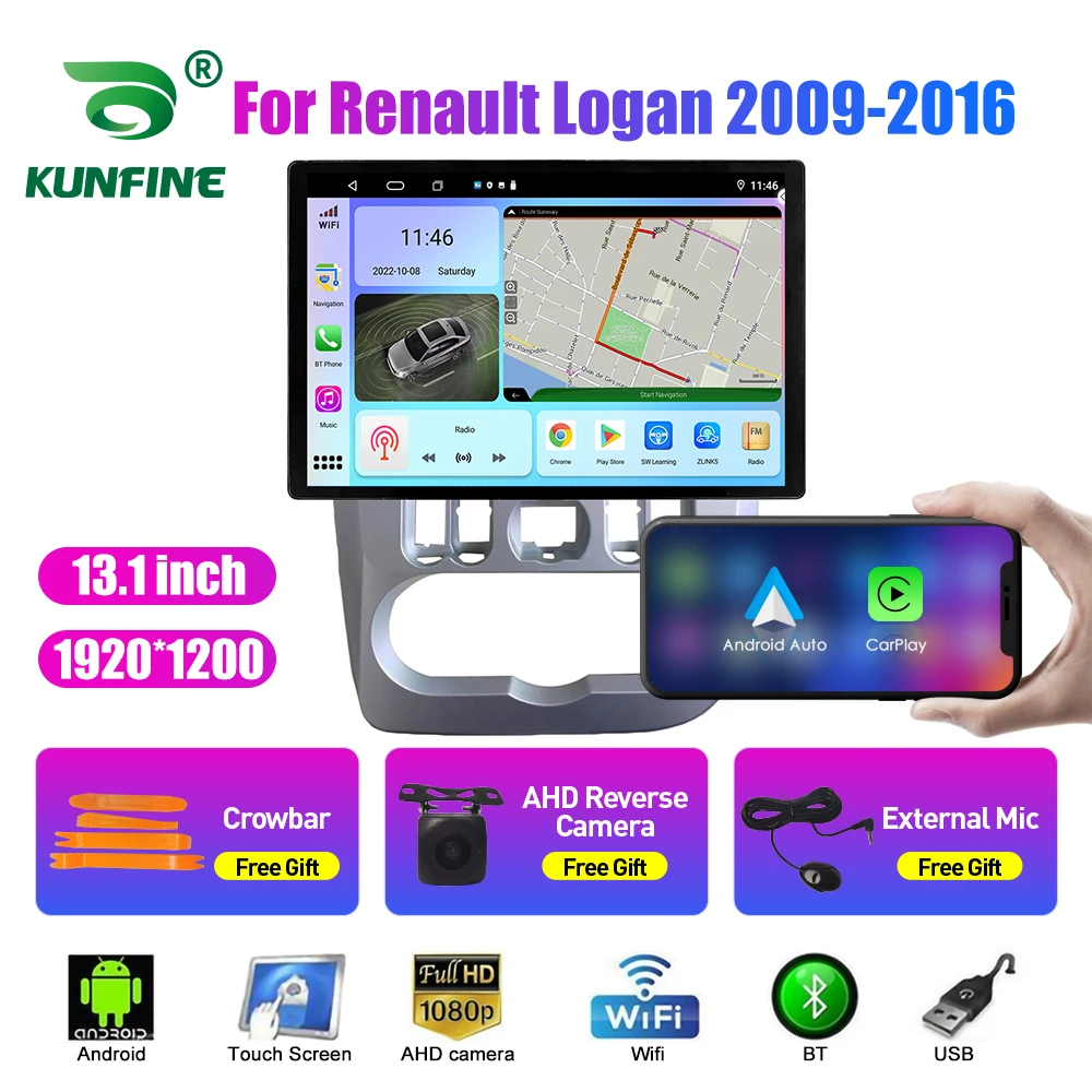 13.1 inch Car Radio For Renault Logan 2009-2016 Car DVD GPS Navigation Stereo Carplay 2 Din Central Multimedia Android Auto