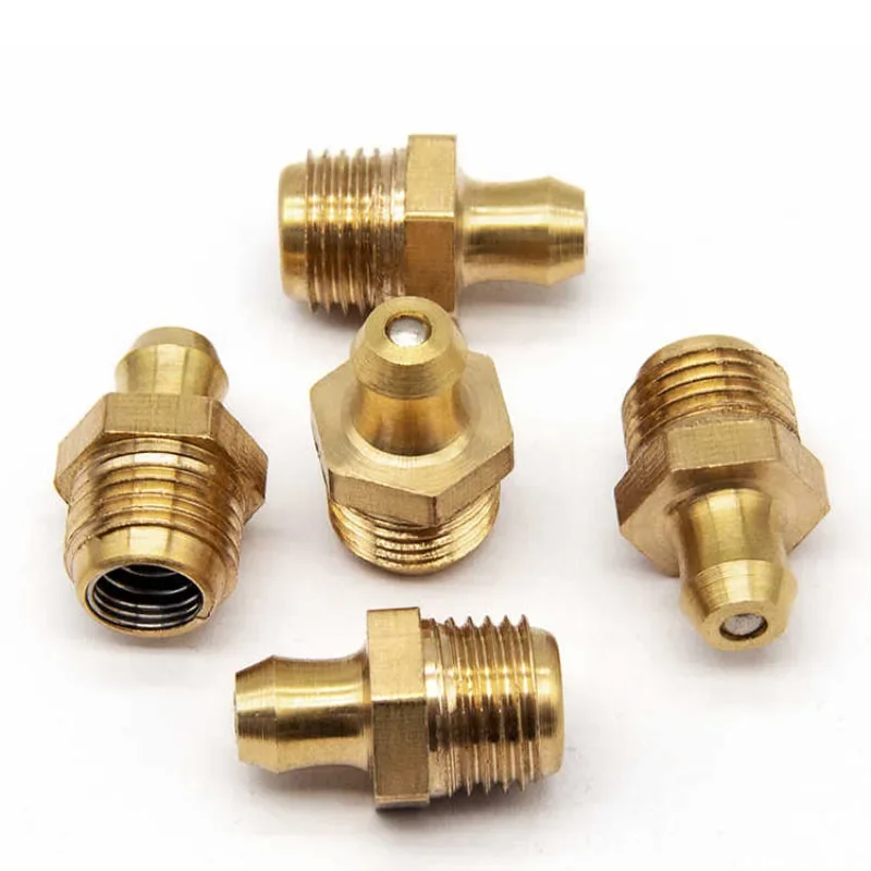1~10 Pcs Brass Grease Nipple Copper Oil Mouth Thread Straight/45°/90° Joint Grease Gun Nozzles M4 M5 M6 M8 M10 M12 M14 M16 M20
