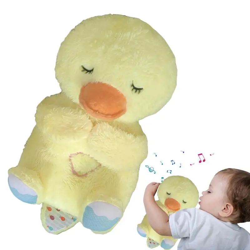 

Duck Plush 11.8-Inch Calming Duck Toy Breathing Plush Little Duck Stuffed Animal Glowing Sleep Buddy For Restful Calming Sleep