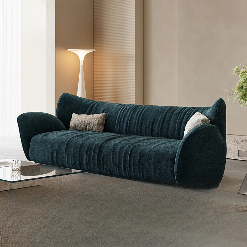 

fabric straight row leisure sofa small apartment living room home retro designer Internet celebrity petal sofa