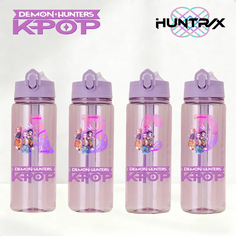 Taza de agua de plástico K-Pop Demon Hunter de 900ml, HUNTRX Rumi Mira Zoey, botella para beber k pop Hunters, tazas de Gourde, calabaza de guerreros Kpop