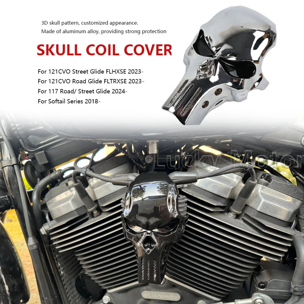 Protector Lateral de la Cubierta de la Bobina del Motor para Harley Softail ‌ Slim Street Bob Low Rider Fat Bob ‌ Accesorios para Motocicleta Fat Boy 2018