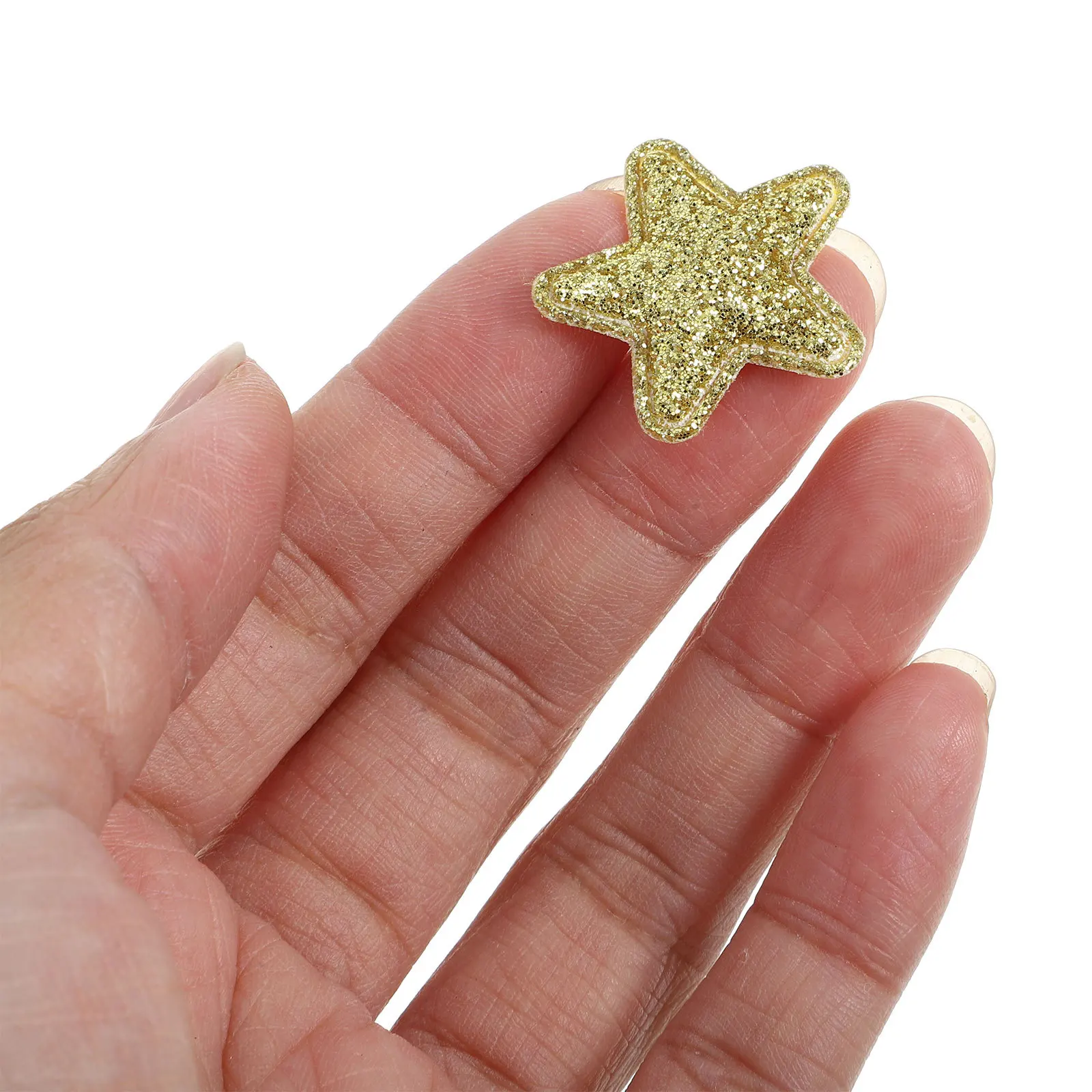 

100Pcs Star Cloth Applique Chic Bright DIY Cloth Patch for Clothing Bags Hats Decorative Accessories Star Pattern Patch