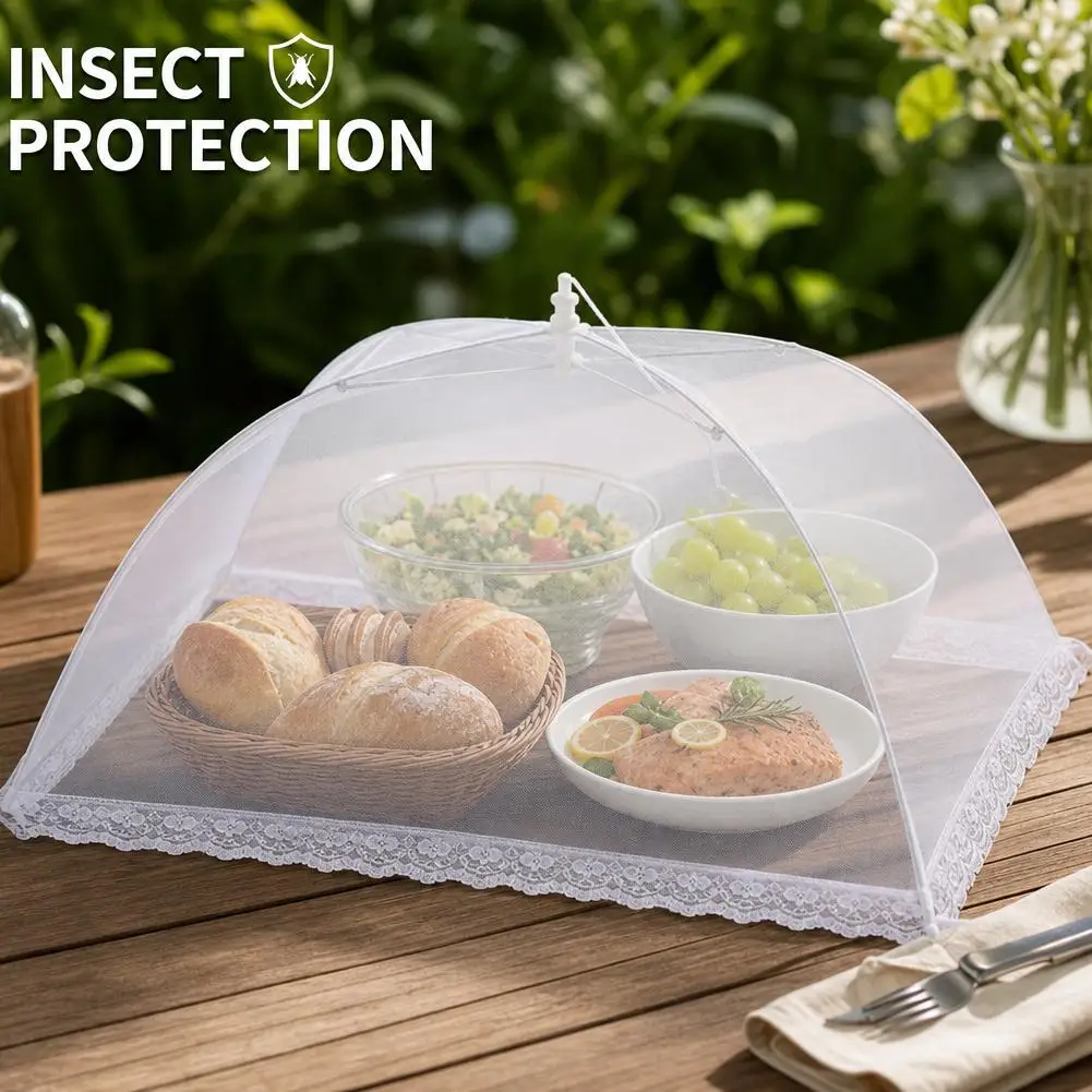 Foldable Food Cover Mesh Net Tent Umbrella for Outdoor Picnic BBQ Fly Insect Protection Food Shield Kitchen Dining Tools