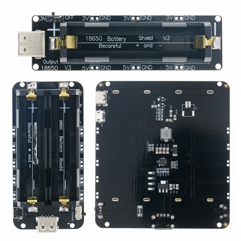 Два Напряжение 18650 литиевая Защита аккумулятора V8 мобильный Мощность плата расширения Модуль 5V/3A 3V/1A микро USB для Arduino ESP32 ESP8266