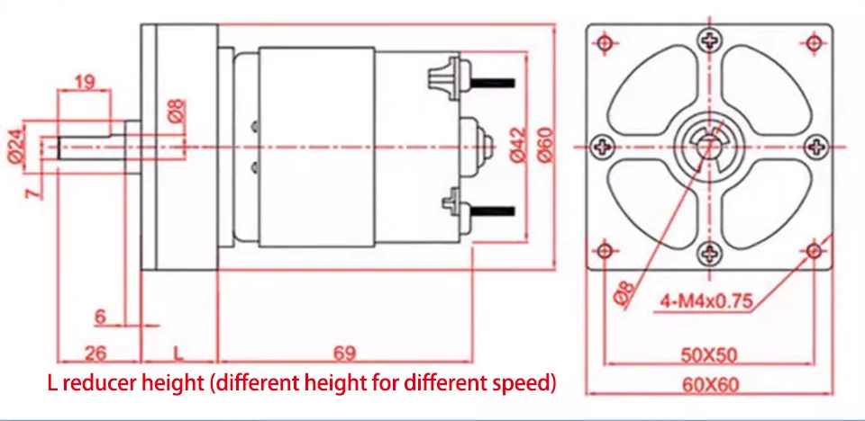 775 DC gear motor 12V 24V 35W large torque  Speed Adjustable CW CCW  DC motor