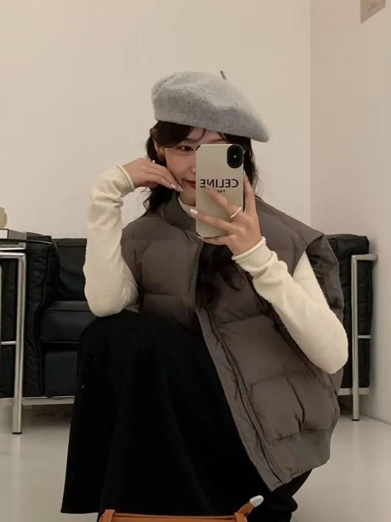 Faionable الكورية ort المحاصيل سترة المرأة فضفاضة التخسيس عادية الخريف الشتاء القطن Jaet سترة مريحة للتنفس #2