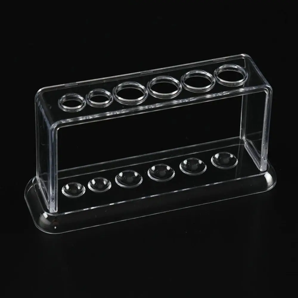 Durable Plastic Test Tube Rack 6 Holes Clear Test Tube Holder Burette Support