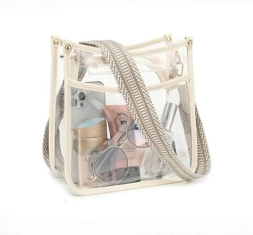 

Новая популярная женская прозрачная модная сумка через плечо со сменным регулируемым плечевым ремнем для занятий спортом на открытом воздухе, портативная