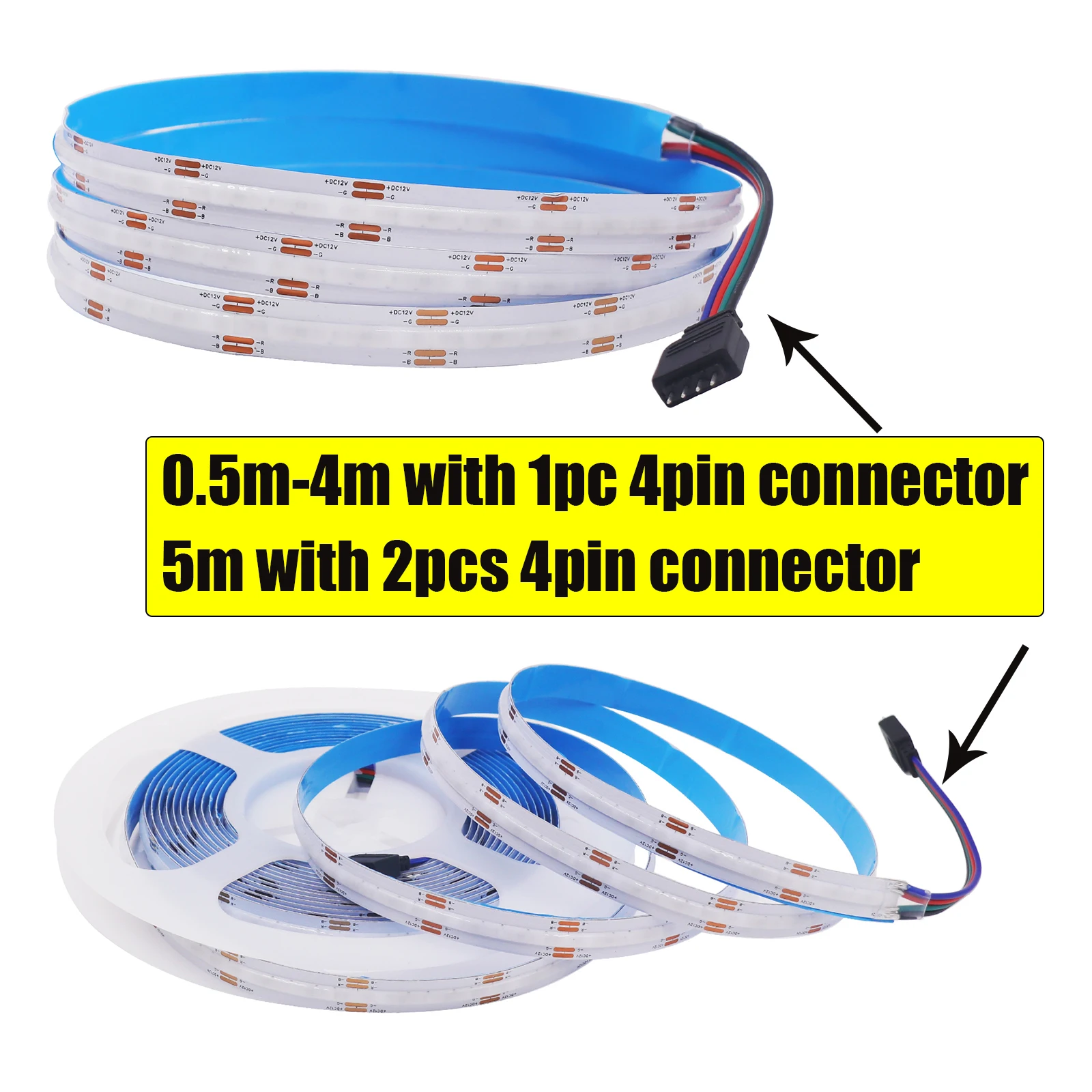 Dc 12V 24V Rgb Cob Led Strip 576 840Leds/M Tv Backlight Home Decor Ip67 Waterdichte Ip21 Zelf Adhes Flexibele Lint Diode Licht