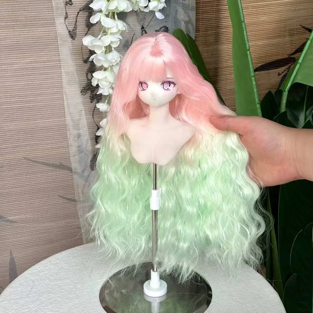 DIY Doll Dress Up Toy Pink Green Fringe Sea Water Wavy Curly Hair Doll Wig Accessories 3/4/6 Points Basic Embryo Development