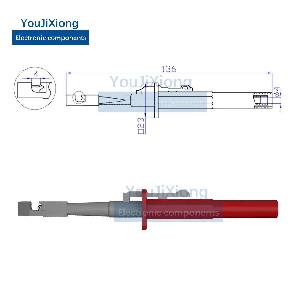 Fast Fully Insulated Non-destructive Non-breakage Wire Automotive Barbed Harness Test Hook and Maintenance Probe