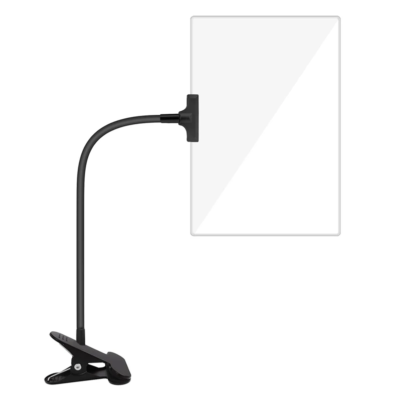 ABYL 5x vergrootglas met clip, 6x3,5 inch vergrootglas met klem verstelbare flexibele zwanenhals, clip op vergrootglas