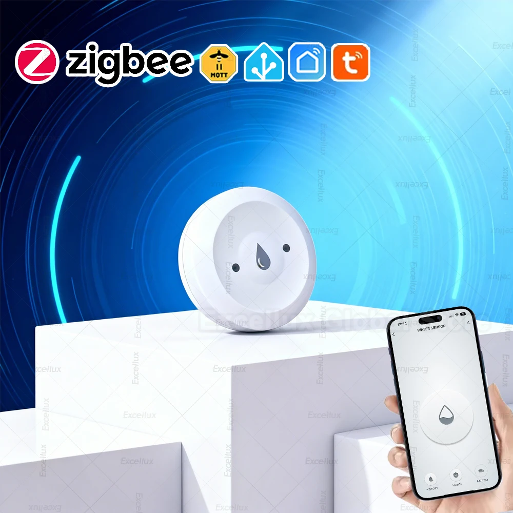 ZigBee 3.0 Water Sensor Flood Leak Detector Water Leakage Detector Support Home Assistant Zigbee2mqtt Kitchen/Bathroom Security