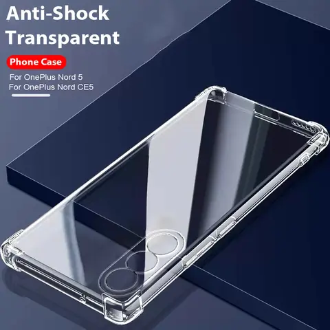 Para OnePlus Nord 5 5G funda carcasa de cristal funda de teléfono de silicona suave en One Plus Nord CE 5 5CE transparente a prueba de golpes Airbag TPU Fundas