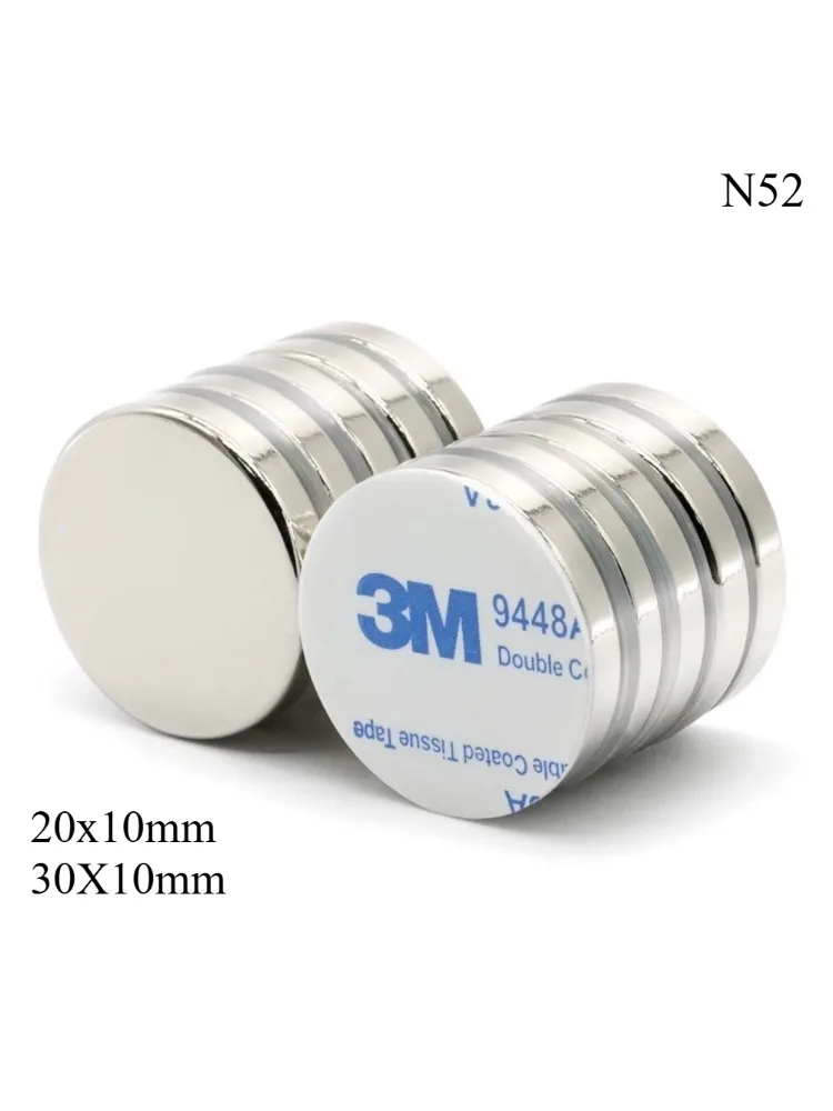 AliExpress NONE N52 20x10 21X10 30X10 Refrigerator Magnet 3m double-sided  tape Neodymium Strong Ebike Motor Generator Engine Science Diy Craft