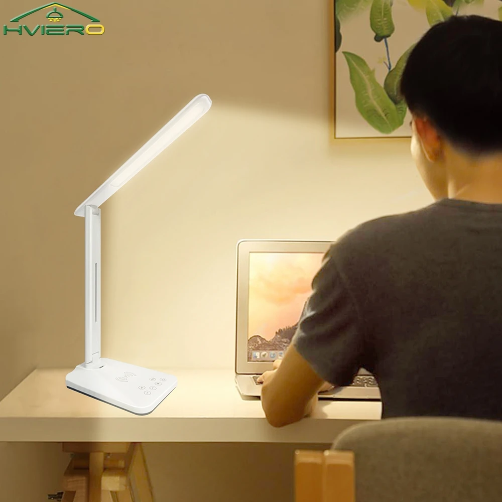 

Reading Table Lamp Bedroom Night Light Dormitory Desk Lamps Wireless Charging Study Desk Modern Stylish Usb Powered Led Lighting