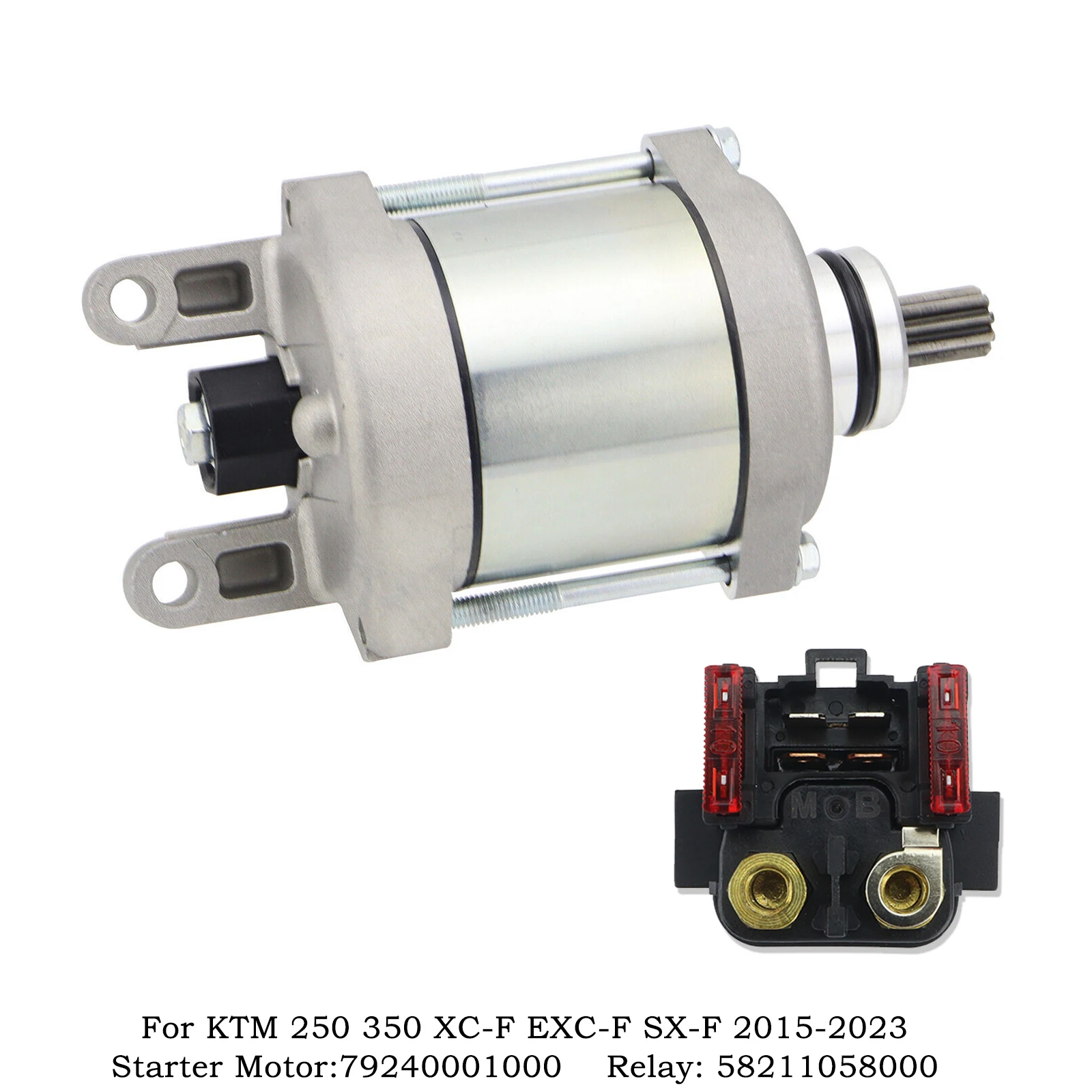 

For KTM 250 350 XC-F EXC-F SX-F 2015-2023 Enduro Bike Motorcross Motos Engine Starter Motor Relay Set Replace OEM:79240001000