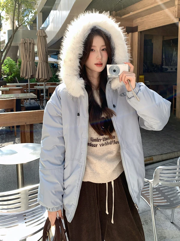 

Зимняя теплая женская парка Zhaolu Thiened из хлопка с большим меховым воротником, повседневная, приталенная, для работы и прогулок