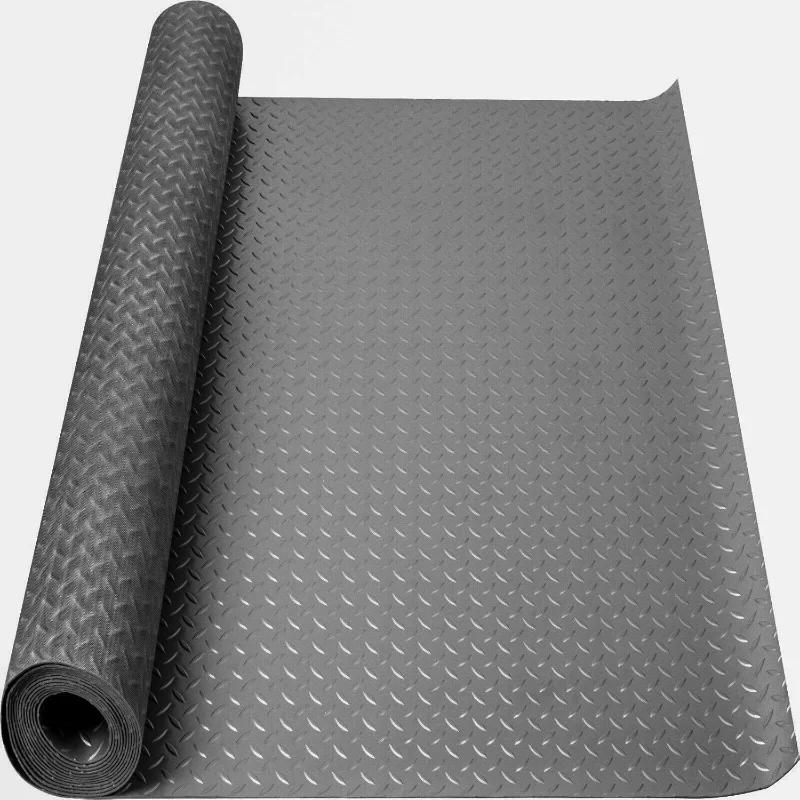 

5Ft x 7.5Ft Garage Floor Mat 2.5mm Thickened Rubber Flooring Roll 37.5sqft Diamond Plate PVC Rubber Trailer Mat Non-Slip Floor