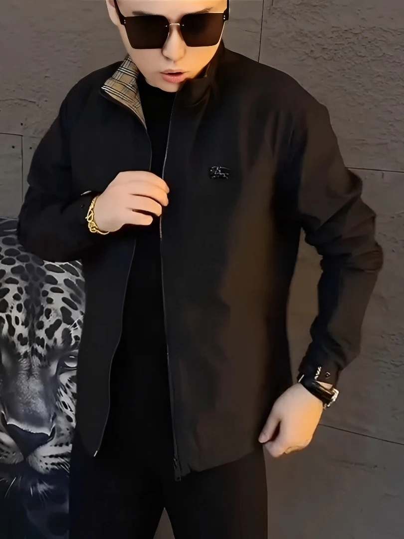 

Men's Slim Fit Jaet 2025 Autumn New Faionable Korean Sle Comfortable Breathable Trendy Simple Polyester Fiber Zipper Cl...