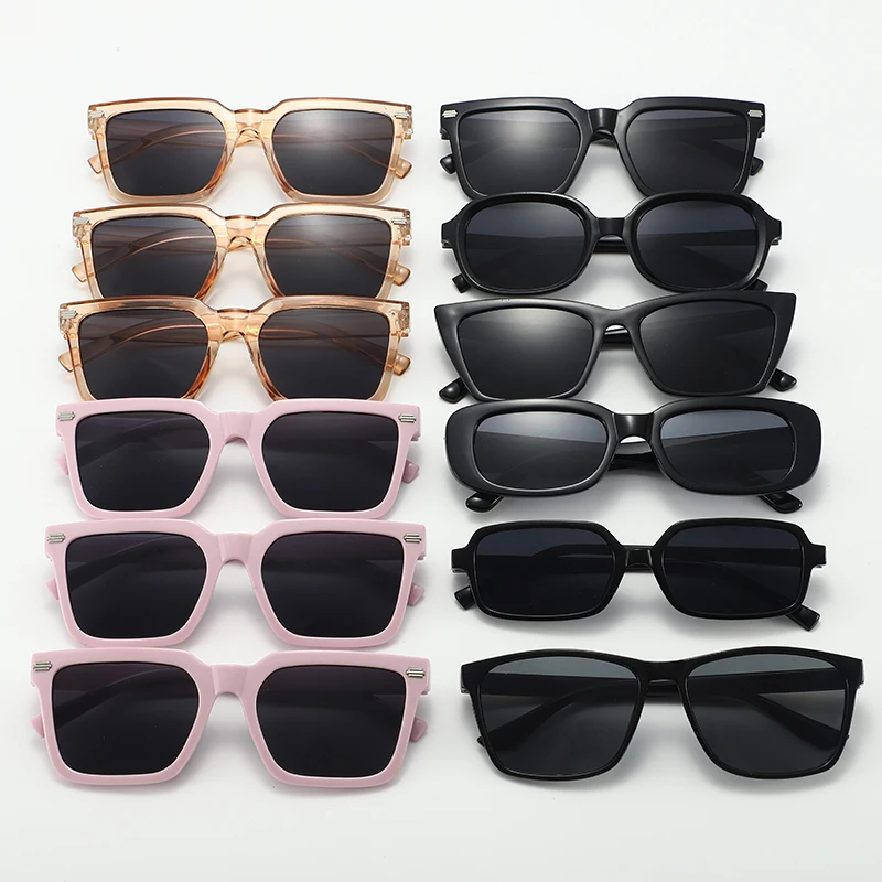 6PCS Black Combination Fashion Versatile Sun Glasses New Trend Summer Travel Sunglasses