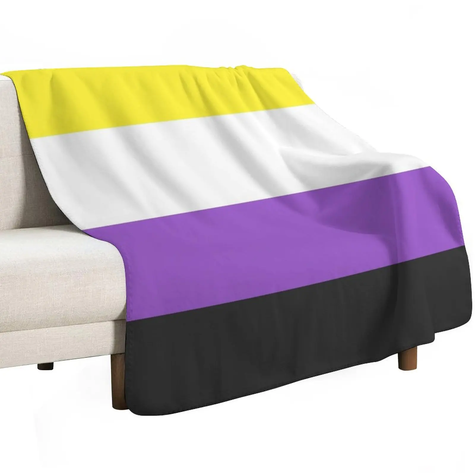 Seamless Repeating Non-Binary Pride Flag Pattern Throw Blanket Baby Plaid on the sofa Cute anime Blankets