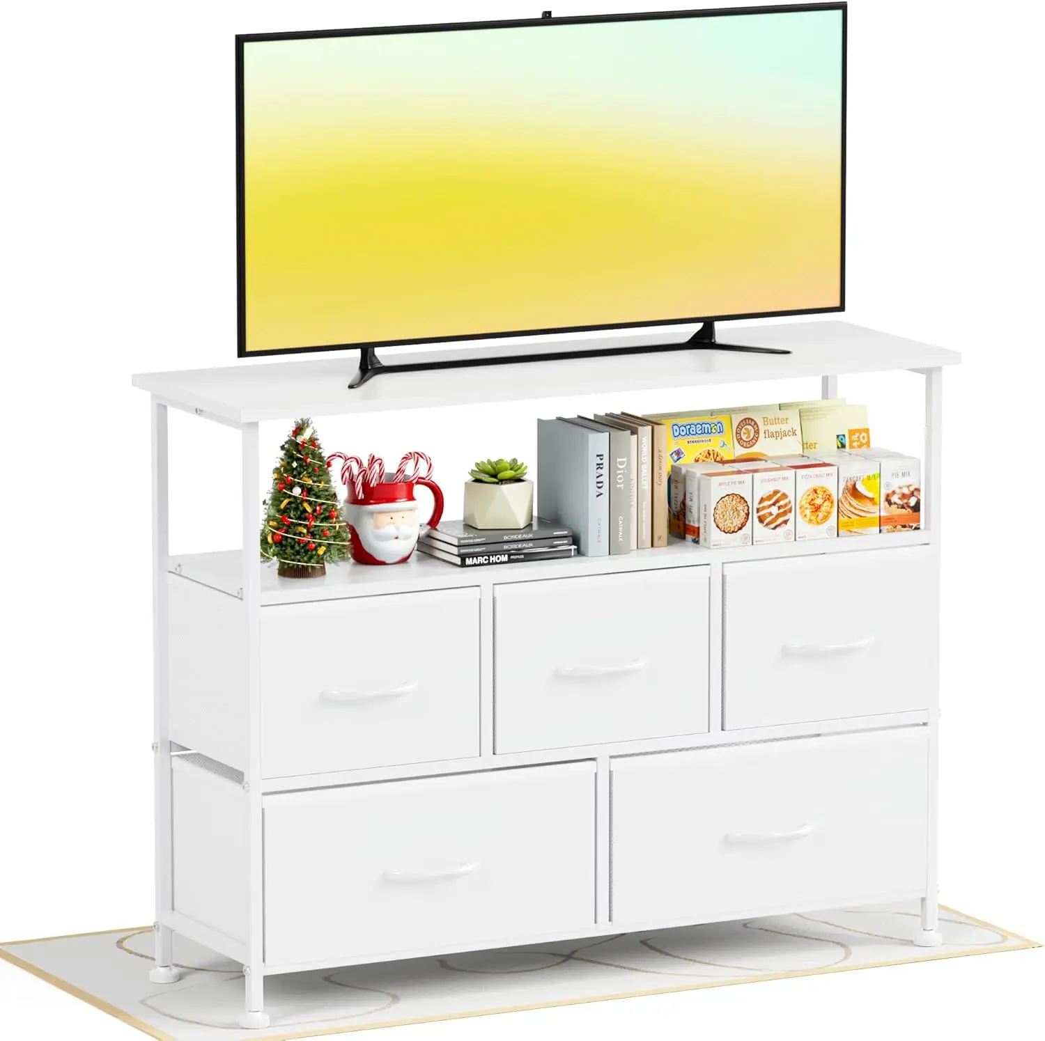 TV Stand Dresser,Storage Organizers Units for Living Room, Media Console Table with Open Shelf up for 45