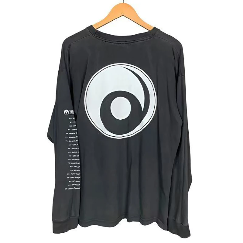 

Ретро-звезда с буквенным принтом, футболка большого размера с длинным рукавом для мужчин и женщин, осенний свободный уличный топ в стиле хип-хоп, белая женская одежда Y2k