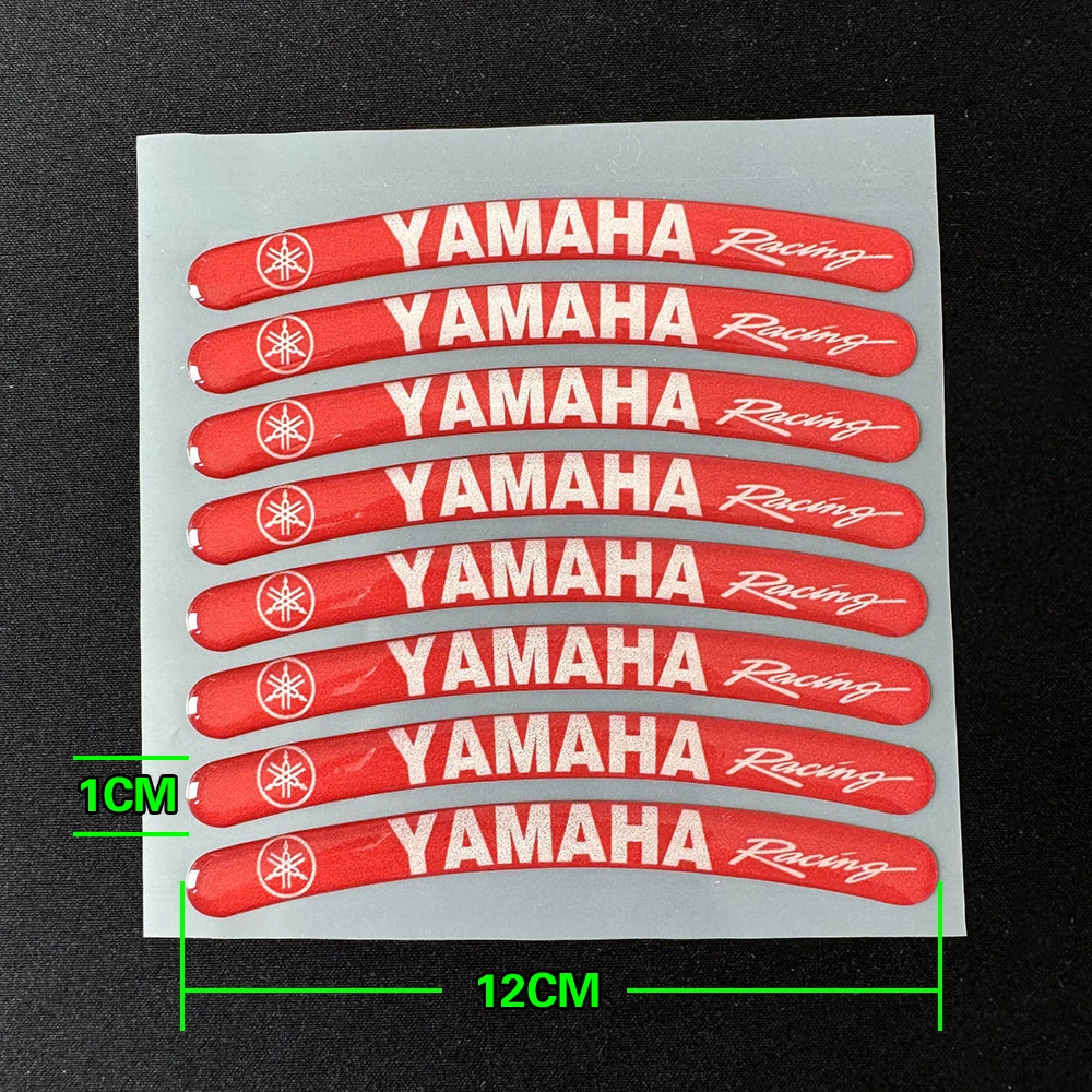 8pcs Motorcycle Wheel Decals Vinyl Rim Stickers Laminated for 13-19 Inch Wheel for Yamaha YZF-R MT XMAX NMAX TMAX XSR Tener