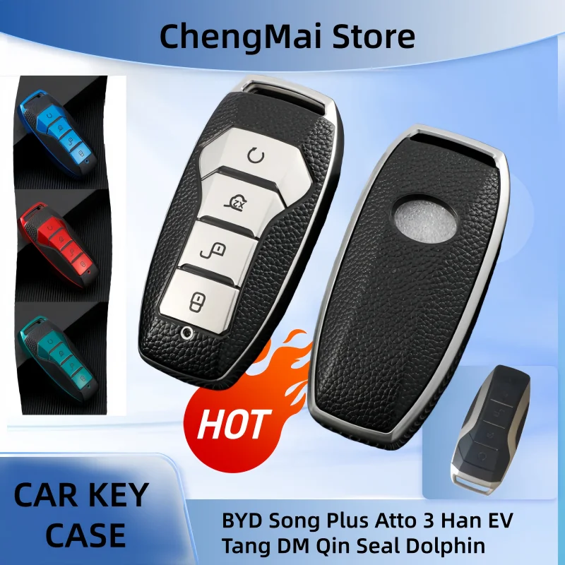 

For BYD Second Song Pro Tang Dm QIn PLUS MAX Yuan Generation Atto 3 Han EV Dolphin Car Key Case Cover Holder Accessories