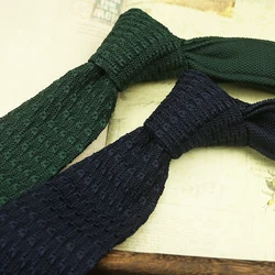2026 New Fashion Solid Color Green Necktie For Men Knitted Neck Ties 6cm Narrow Soft Wool Tie Daily Wear Suit Accessories Cravat