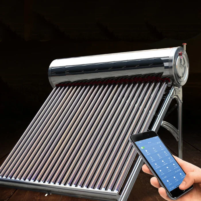 Aquecedor de água solar inteligente comercial de super qualidade para uso externo em hotel, entrega rápida, sistema solar de energia elétrica