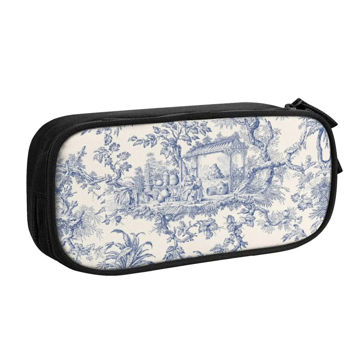 Toile De Jouy Patterns Pencil Cases for Boys Gilrs Large Capacity French Motif Pen Bag Box Stationery