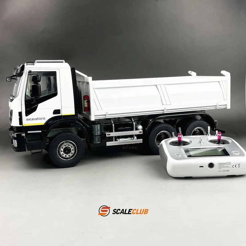 

Модель Scaleclub 1/14, цельнометаллический для гидравлического самосвала Iveco 6x6, RTR для игры Tamiya Lesu, радиоуправляемый прицеп, самосвал