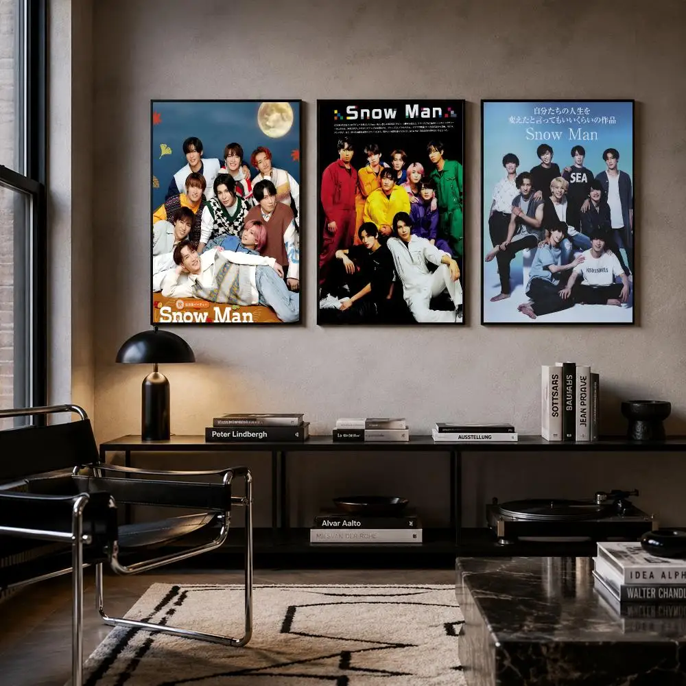 Jpop Snow Man Poster Self-adhesive Art Waterproof Paper Sticker Coffee House Bar Room Wall Decor