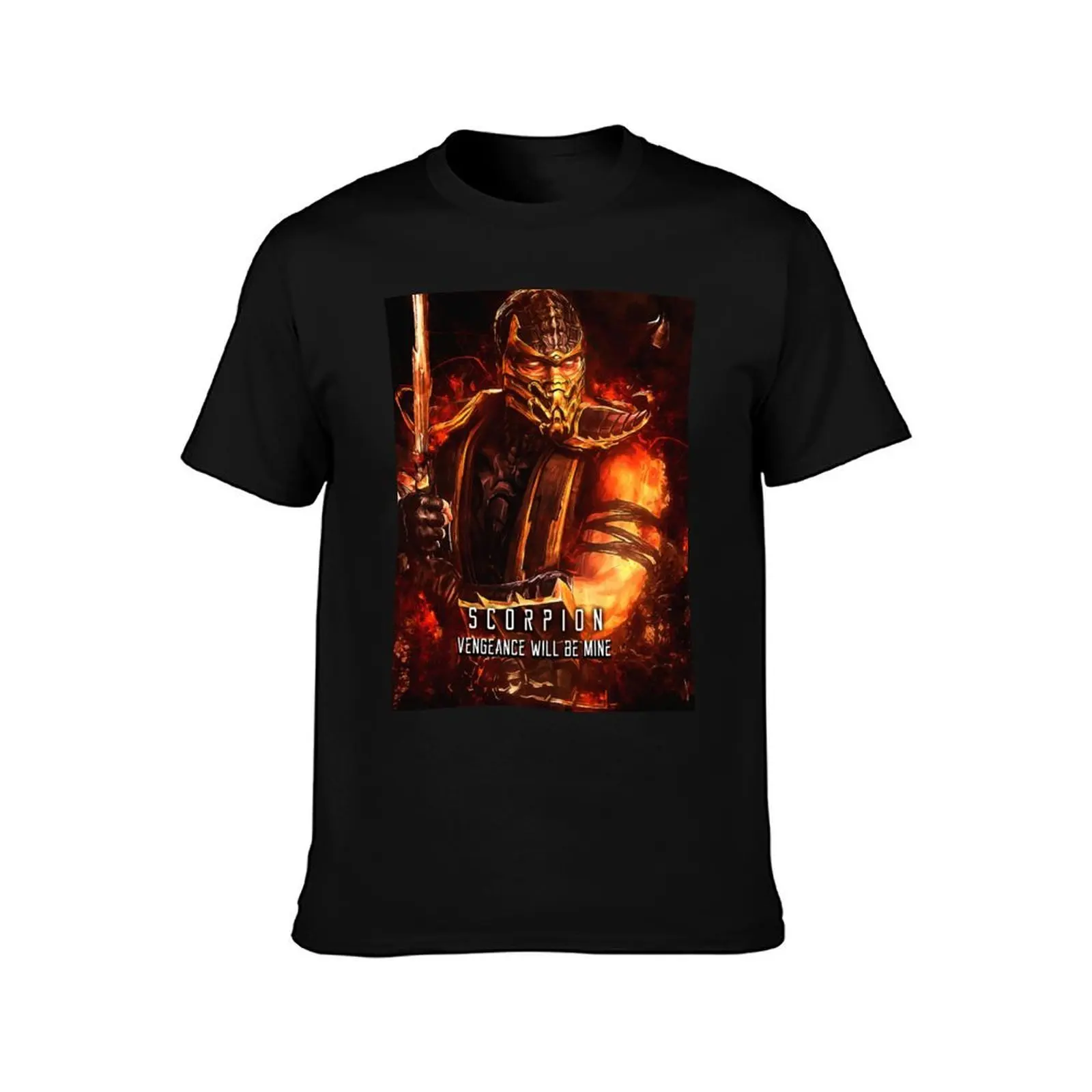 Mortal Kombat Scorpion T-Shirt, Summer Casual Cotton Tee, Oversized Streetwear Tops, Vintage Graphic Print, Unisex Men Women