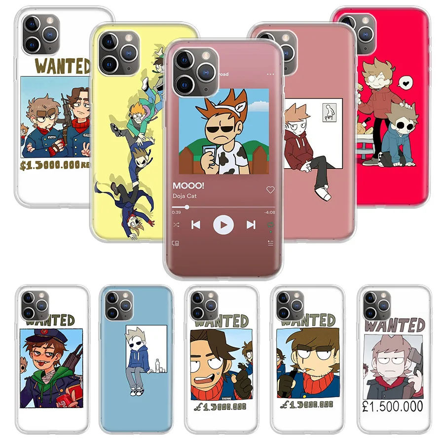 Cute Anime Eddsworld Phone Case Cover For iPhone 14 13 Pro 11 15 Art 12 XR X XS Max 7 8 6S Plus SE Soft Pattern Coque Funda