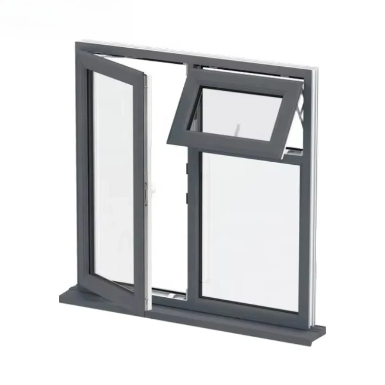 Commercial awning Outdoor aluminum awning Custom double glazed tempered glass French awning