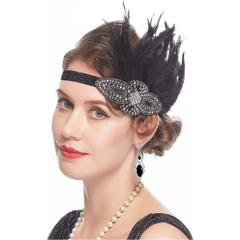 ABQR 1920S مجموعة إكسسوارات تنكرية للنساء عقال فلابر 20S خوذة قلادة قفازات #6