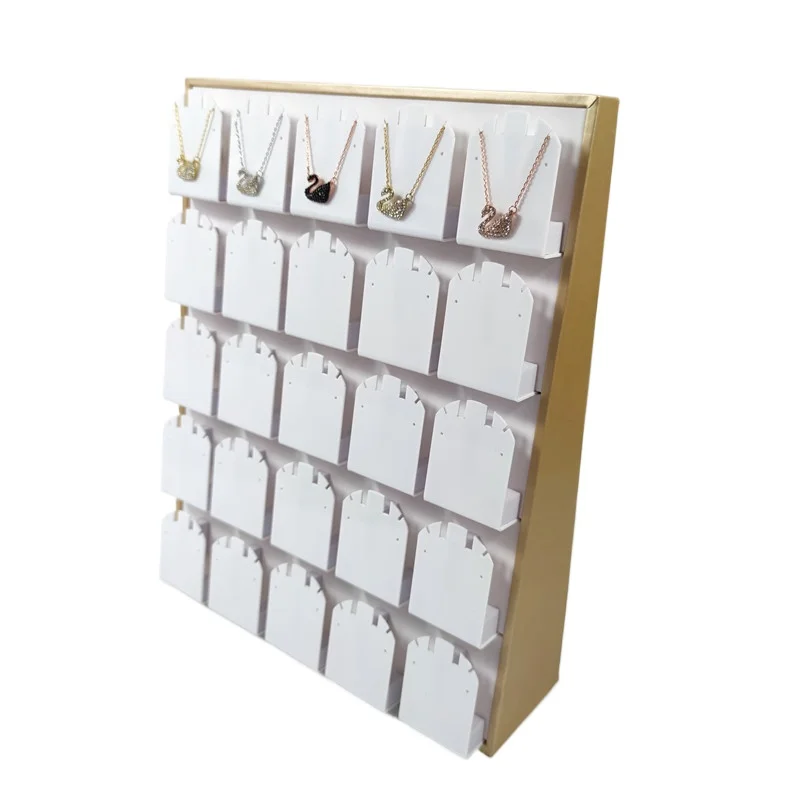 Vertical Necklace Display Rack Counter Jewelry Display Stand Desktop Necklace Storage Racks Large Capacity Earrings Holder