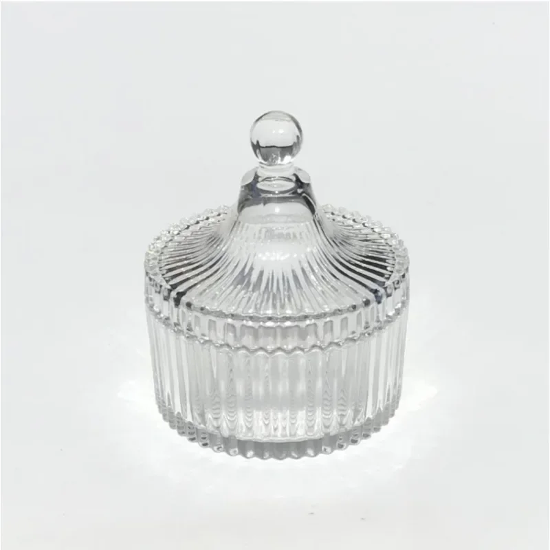 Transparent yurt glass jar storage jar wedding candy jar wax jar glassware with lid spot  jewelry boxes and packaging