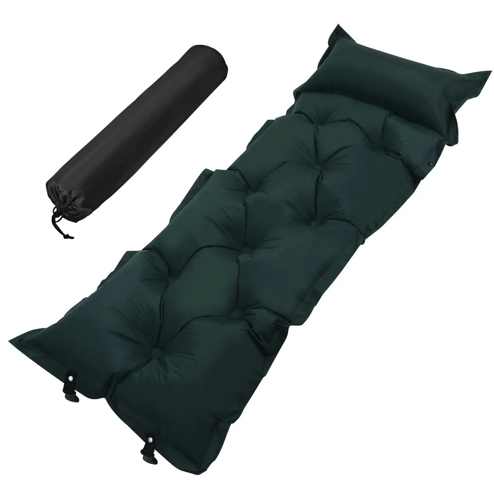 Self Inflating Sleeping Pad 185x60x2 5cm Green Automatic Camping Mattress Foldable Travel Large Size