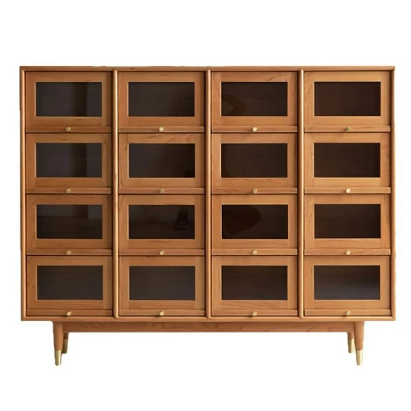 

Nordic living room log locker sixteen chest bedroom against the wall multi-functional entrance solid wood storage cabinet