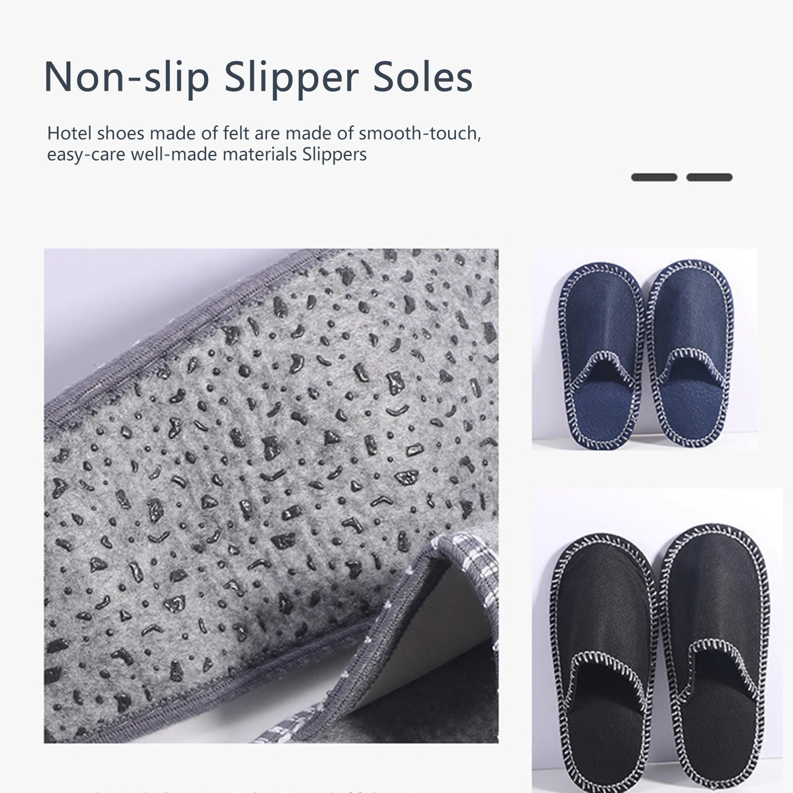 

6 Pairs Disposable Slippers Closed Toe Felt Guest Slippers Spa Slippers for Shoeless Home for Bedroom Wedding Party Travel