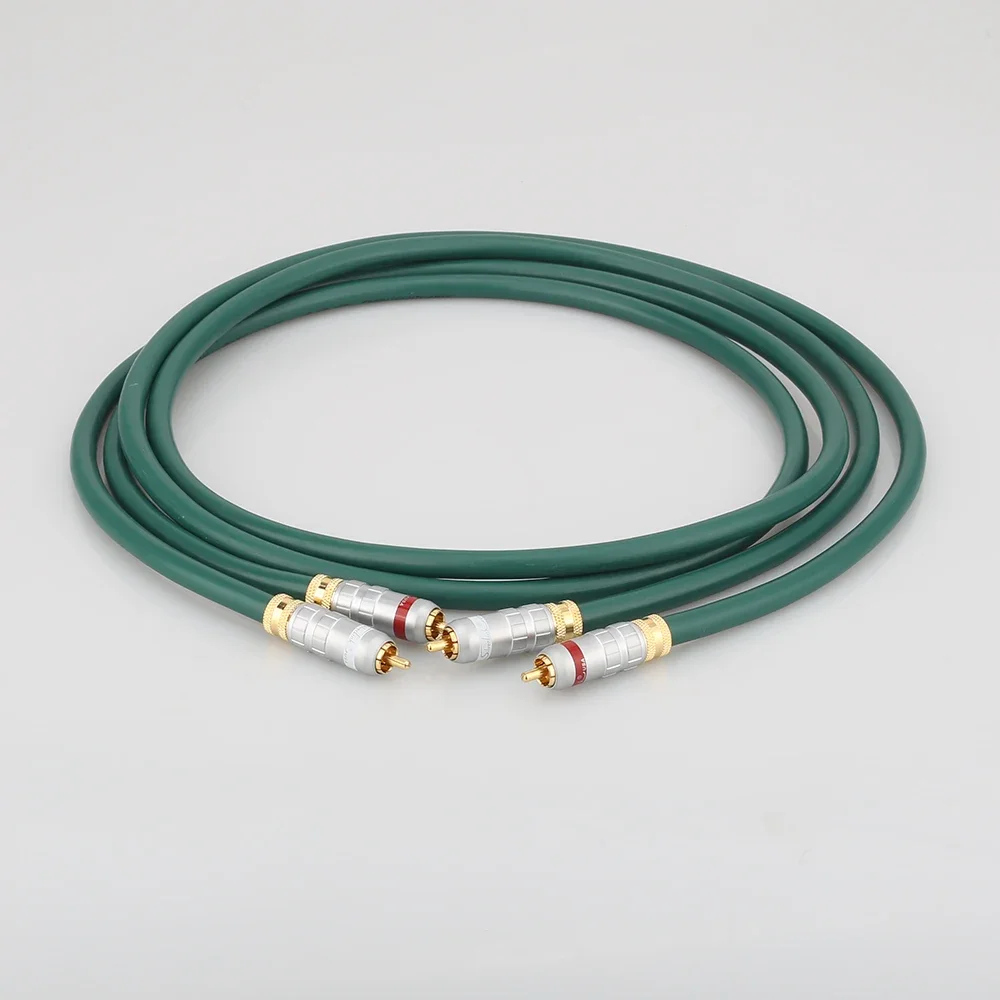 สายเชื่อมต่อเสียงไฮไฟเกรดเสียง สายสัญญาณเสียง RCA ทองแดงบริสุทธิ์